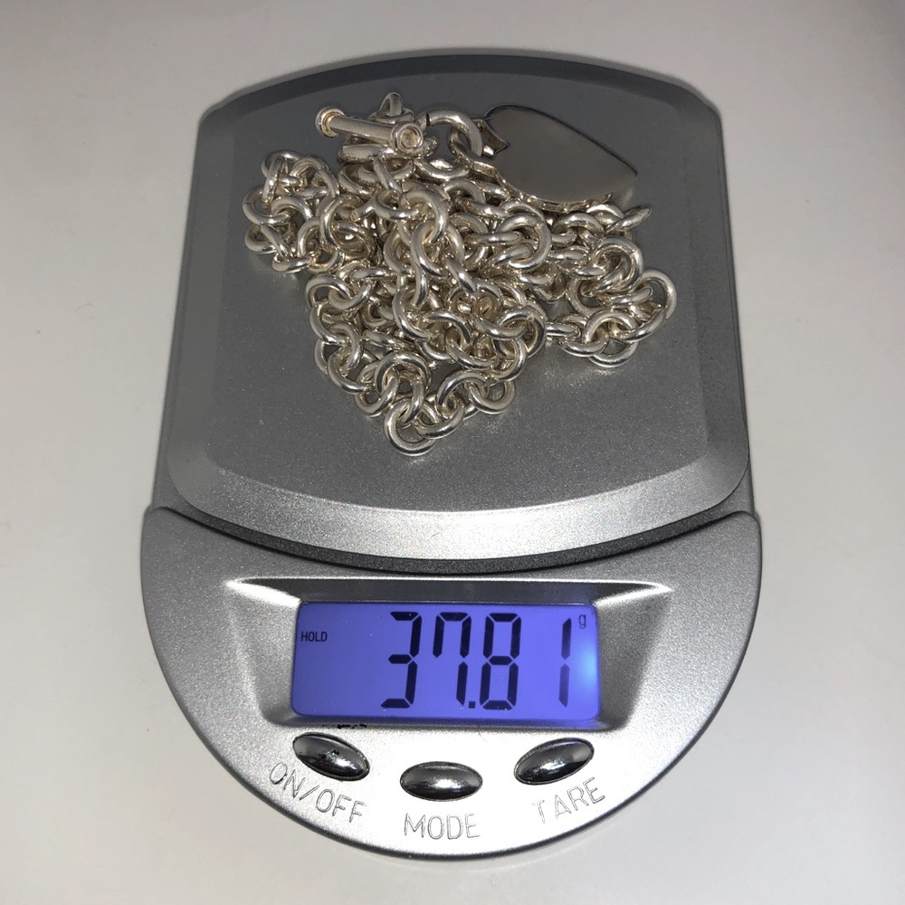 Solid Sterling Silver 925 Rolo Toggle Clasp Heart… - image 6